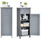 GIANTEX Badezimmerschrank Badschrank mit Schublade & 3 Einlegeböden, Bodenschrank Toilettenschrank kompakt und platzsparend, Standschrank Midischrank bodenstehend, Badkommode 35,5x30,5x88 cm (Grau)
