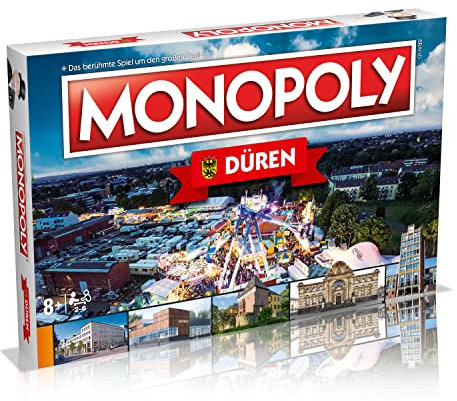 Winning Moves Monopoly Düren Edition - Monopoly Städte-Edition - Familienspiele Strategie Brettspiele Düren - 2+ Spieler ab 8+ Jahren - Deutsch