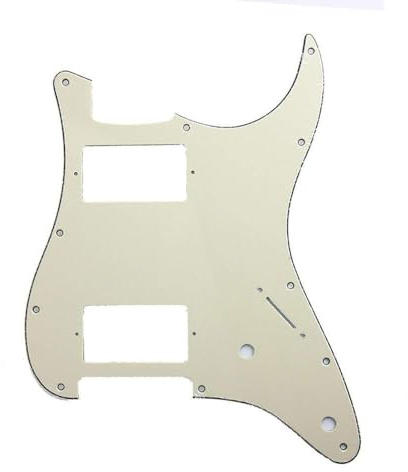 zalati Pickguard 11 Holes HH Strat with 2 Humbuckers for American/Mexican Fender Standard Stratocaster Electric Guitar - 3Ply