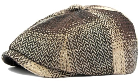 Tweed Newsboy Flat Cap for Men Women Gatsby Ivy Cabbie Hat Scally Cap
