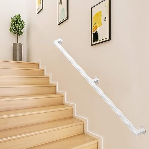 Barandilla de escalera moderna para escalones de exterior e interior, de metal blanco, de hierro forjado, barra de seguridad para escaleras, 600 cm