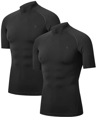 DANISH ENDURANCE Camiseta Compresión Hombre, Manga Corta, 2 Pack
