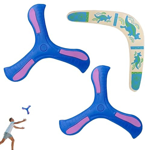 Syylqyr 3PCS Boomerang, Boomerang Set for teen Outdoor Fun, for Family Outdoor Game, Beach and Park Activities Random Color Matching of Patches(15 Used by people over the age of)