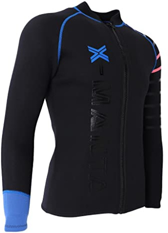predolo Combinaison Néoprène 3 Mm pour Homme, Veste Zippée, Kayak, Canoë, Surf, Plongée sous-Marine, Noir, 3XL