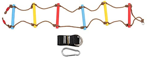 WOHPNLE Échelle de Corde d'escalade, 83 Pouces Multicouches en Nylon en Nylon Échelle d'arbre à échelle avec Crochet et Boucle pour l'aire de Jeux en Plein air ou Le Plaisir