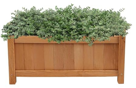 SelectTraders 60CM Large Wooden Planter Box, Outdoor Wooden Garden Trough for Patio & Decking, Heavy Duty and Weatherproof