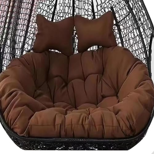 Utomhus dubbel äggstol gungkudde för 2-personers hängmatta ersättning stor 130 x 110 cm mysig sittdyna för hängande korgstol
