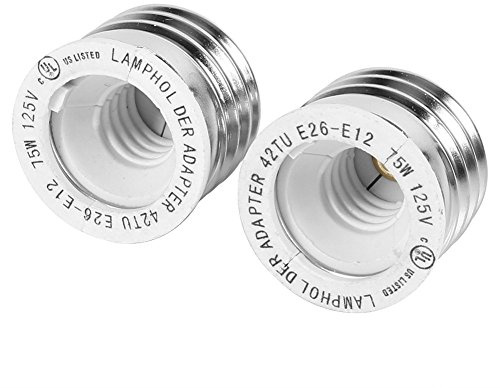 YiLighting Supplier (E26/E27 to E12 Adapter) E26 Medium Screw Base to E12 Candelabra Socket Adapter Converter Reducer (2 Pieces)