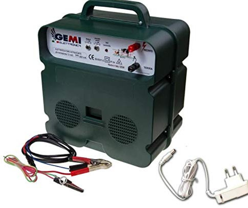Gemi Elettronica Electric Fence Energiser Dual Power Supply 12V (Battery) / 220V Powered 5 KM for electric fences electric fencing B/12 EXTRASTRONG for animals wild boar dogs cows horses pigs hens