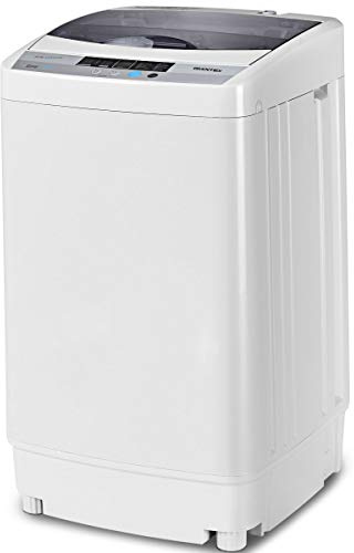 Giantex Full-Automatic Washing Machine Portable Compact 1.34 Cu.ft Laundry Washer Spin with Drain Pump, 10 programs 8 Water Level Selections with LED Display 12 Lbs Capacity