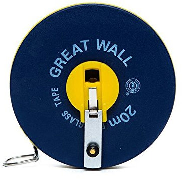 Oxycute GD Rollbandmaß 20 m Kapselmaßband Rollenmaßband mit Öse, Kurbel, sehr reißfester Qualität, Breite 13 mm, Fiberglass-Gehäuse