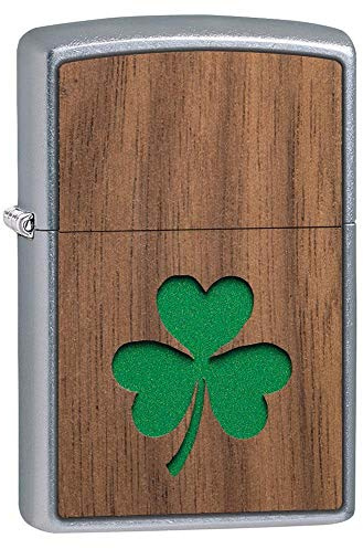 Zippo Woodchuck USA Clover - Encendedor de Bolsillo, Color Cromo, Talla única