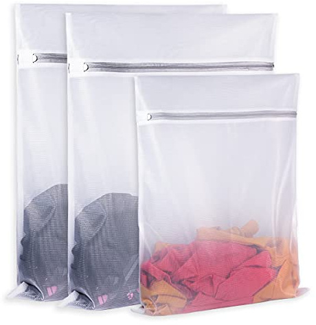 SUERIV Laundry Mesh Bag-Heavy Duty Fine Mesh Wash Bag for Washing Machine-Supper Zipper Net Laundry Bag for Travel,Lingerie,Sweater,Garment,Undergarment （1M+2L）