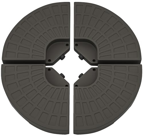 Outsunny Lot de 4 Pieds de Parasol Poids de lestage pour parasols déportés - A remplir d'eau et de Sable jusqu'à 100 kg - dim. totales 100L x 100l x 10H cm HDPE café
