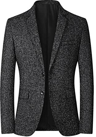 SHINROAD Giacca da uomo Blazer Tinta unita monopetto morbido e confortevole Autunno Inverno Due Bottoni Tasche Abito Uomo Cappotto per Matrimonio incontri uffici