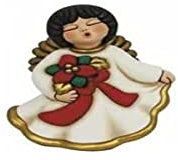 THUN - Limited Edition 2022 - Angelo del Natale in Ceramica Decorata a Mano, Versione Media - Idea Regalo Natale 2022-13x11.5x16 cm h