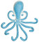 Relaxdays Wandhaken Oktopus, 6 Garderobenhaken, Gusseisen, HBT 16,5 x 15,5 x 4 cm, antiker Schlüsselhaken, hellblau/weiß