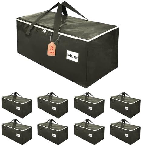 ZFWDSY Moving Boxes 8 Pack,93 Liters Clothes Storage Large Moving Bags with Handles Moving Totes for College Dorm or Christmas Decorations