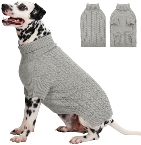 CITÉTOILE Jersey para Perros, Jersey de Punto para Perros pequeños, Medianos y Grandes, Jersey de Punto Lavable con Cuello Alto, Abrigo para Perros, Abrigo de Invierno cómodo y Suave