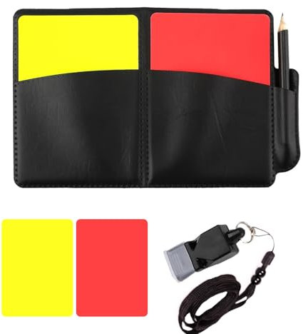 Kisstta Schiedsrichter Set, FußBall Schiedsrichter Karten, Schiedsrichter Pfeifen mit Rot Gelb Schiedsrichter Karte für Trainer, FußBallspiel Schulsport（1 Stück）