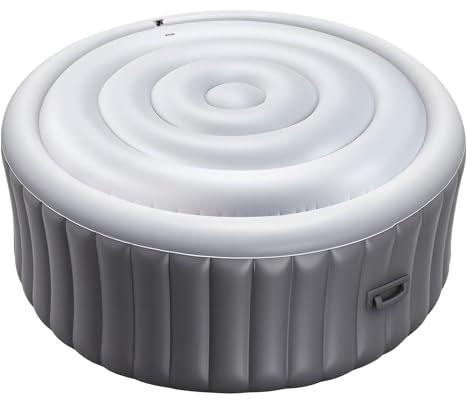 VEVOR Cubierta Inflable para Jacuzzi de Exterior 1370 x 230 mm Cubierta Protectora Redonda de Bañera Resistente a la Intemperie Funda para Piscinas de PVC Engrosado Espesor de 0,25 mm, Blanco