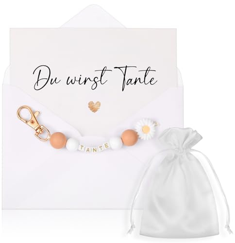 Hestya Du Wirst Tante Geschenk Schlüsselanhänger Schwangerschaft Verkünden