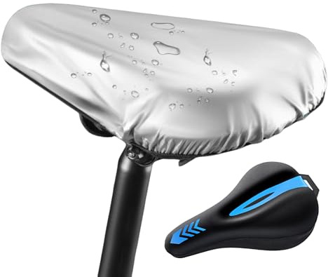 Funda para Sillín De Bicicleta | con Cubierta Impermeable para Asiento De Bici,Almohadilla de Silicona Transpirable para Ejercicio en Bicicleta - para Ciclismo