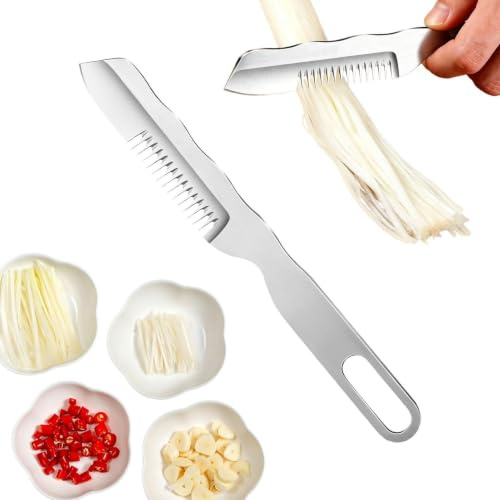 Affettatrice Cipolle Verdi | Accessorio Da Cucina Multifunzionale Per Affettare Le Verdure | Strumento per Tagliare Cipollotti a Strisce | per Cucinare e Tagliare Verdure Aglio Cetriolo Uso Domestico