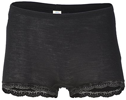 Culotte pour femme avec dentelle, laine et soie, Engel Nature, taille 34/36 à 46/48, Noir , 38