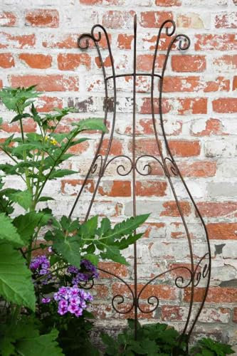 KUHEIGA Rankgitter Metall Rost halbrund zum Stecken Steckzaun 150 x 55cm Rankhilfe