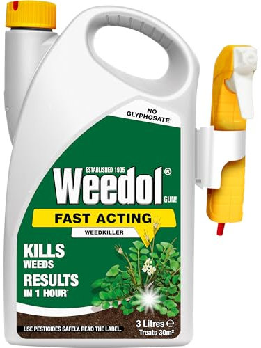 Weedol 019423 Fast Acting Weedkiller, Ready to Use, Manual Spray 3 Litre, Clear