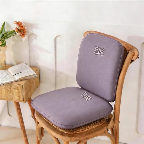 Big Hippo Ergonomic Lumbar Support & Memory Foam Seat Cushion Set - Sciatica & Tailbone Pain Relief for 8+ Hours Sitting - Non-Slip Desk Chair Pad for Office, Car & Wooden Dining Chairs (Gray)