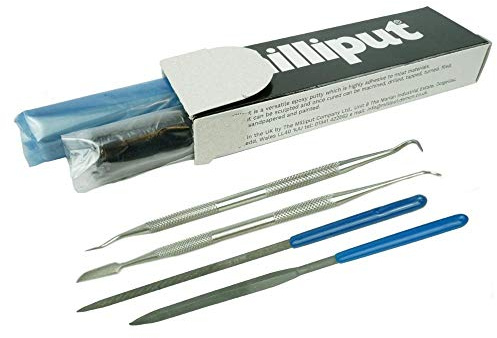 War World Gaming Kit de Modelado con Masilla Epoxi Milliput Extrafina Negra y Herramientas