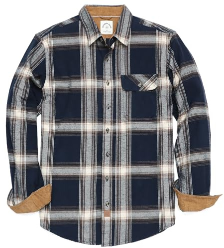 Dubinik® Flanellskjorta Herr Rutig Flanellskjorta Långärmad Casual Button Down-skjorta med bröstficka Normal passform