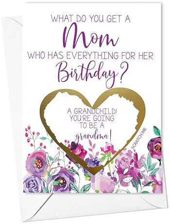 Pregnancy Scratch Off Card for Best Friend New Baby, Scratcher Card for Bestie, Promotion to Auntie Baby Announcement (Mom Birthday)