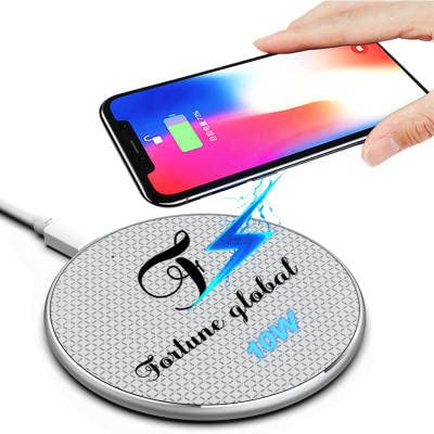 Fortune Global Wireless Charger, Power Pad, Qi Certified 10W Fast Charging Pad Wireless Charger Compatible with iPhone 13 pro max/13 pro/13/12/SE/11/X/XS/XR/8, Samsung Note S21/S20/S9 (White)