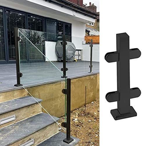 Zaunsäulen Glasgeländer Quadratische Geländerpfosten - 90cm Höhe Optional, Treppen Deck Balkon Glasgeländer Pfosten für Glas/Kunststoff/Holz/Acryl, Edelstahl 304 (Color : Mid Post, Size : Height-100
