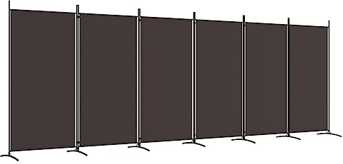 vidaXL 6-Panel Room Divider Brown 520x180 cm Fabric