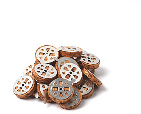 Lot de 20 flotteurs ronds en liège avec poignée pour lampes de veillée – Bougies flottantes, coin de prière, autel de maison