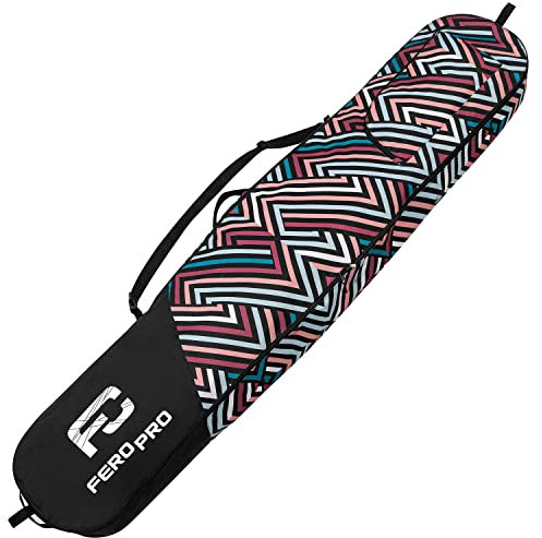 Ferocity Premium Snowboardtasche Board Bag Snowboardbag Abdeckung 170 cm aus Wasserdichtem Polyester mit Tragegurt und Schultergurt Pastel Zig Zag [051]