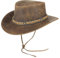 Pamposh Cowboyhut aus Leder für Herren und Damen, handgefertigt, leicht, Westernhut, formbar, langlebig, breite Krempe, Cowgirl-Hut, braun, L