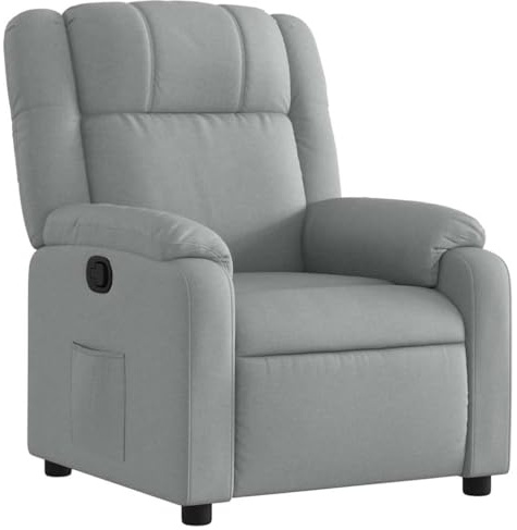 vidaXL Sillón reclinable de Tela Gris Claro