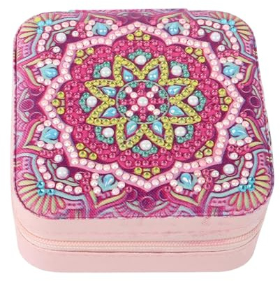 DCIDBEI Boîte à Bijoux Peinture Diamant Filles Femmes Boîte à Bijoux de Voyage Diamond Painting Rangement de Bijoux Organisateur à Bijoux Petit Coffret à Bijoux Diamant Broderie Box Mandala