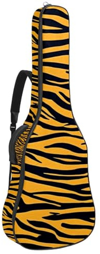 Housse universelle pour guitare acoustique, étanche, pour guitare de 101,6 cm, 101,6 cm, plusieurs poches, rayures zèbre orange, multicolore, 42.9x16.9x4.7 in, Sac pour guitare