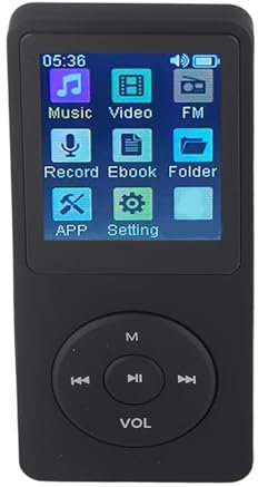 Bärbar MP4-spelare, stöder max 32 GB, litet minneskort, smal 1,8-tums LCD-MP4-spelare, media, musik, ljudspelare med tillbehör (svart)