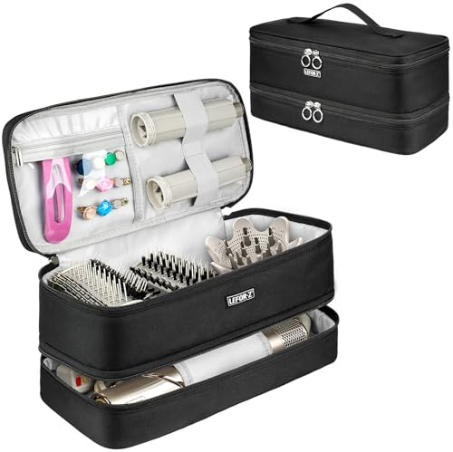 Custodia da viaggio compatibile con Shark Flexstyle/FlexFusion/asciugacapelli, borsa di stoccaggio a doppio strato per strumenti caldi per capelli. Adatta per Dyson Airwrap Styler/asciugacapelli