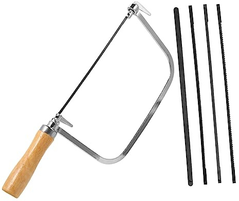 AUTSUPPL 1 Set Adjustable U Shape Woodworking Saw with Blades Lightweight Handsaw for Crafting Jewelry Making and Projects