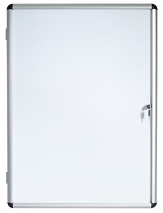 Bi-Office Vitrine d'Affichage Interieur Enclore, Tableau Blanc Magnétique Verrouillable, 500 x 674 mm, 4 x A4