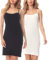 Merry Style Damen Unterkleid kurz Petticoat Knielänge einstellbare Träger 2Pack MS10-203(2Pack-Schwarz/Ecru, 4XL)