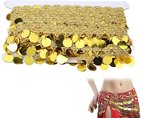 Paillette Nastro Trim,Gonna con Frange e Paillettes